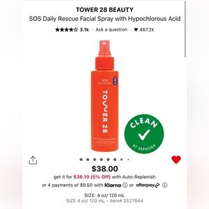 Tower 28 Daily S.O.S Facial Spray